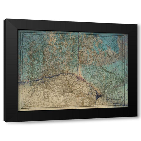 Blue Blue Map Canada Black Modern Wood Framed Art Print by Lewis, Sheldon