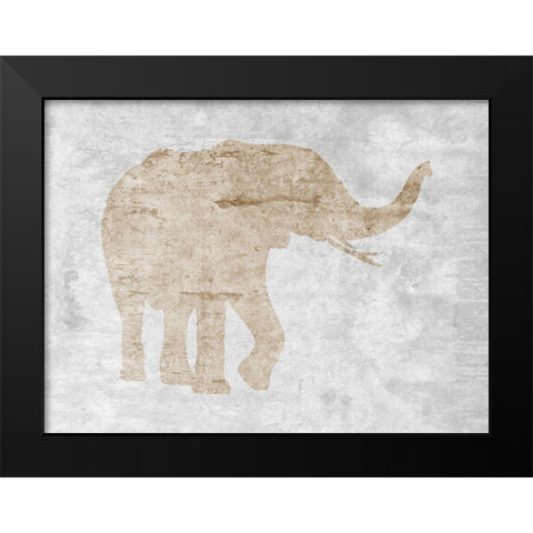 Elephant Black Modern Wood Framed Art Print by Lewis, Sheldon