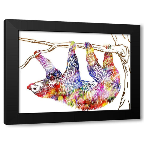 Sloth Machine Black Modern Wood Framed Art Print with Double Matting by Lewis, Sheldon