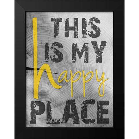 Place Of Happiness Black Modern Wood Framed Art Print by Lewis, Sheldon