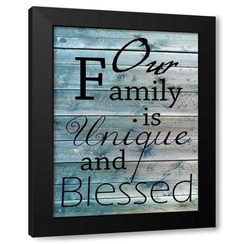 Blessed Family Black Modern Wood Framed Art Print with Double Matting by Lewis, Sheldon