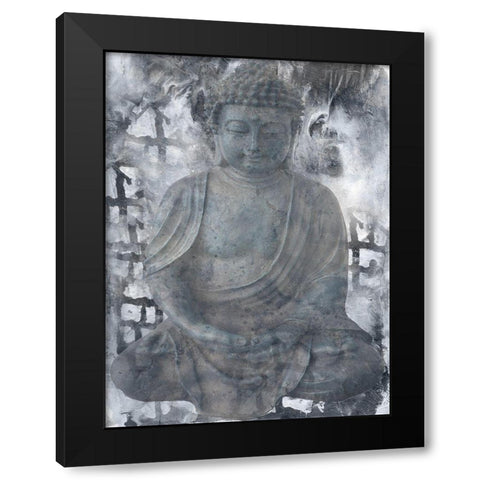 Buddah Black Modern Wood Framed Art Print with Double Matting by Lewis, Sheldon