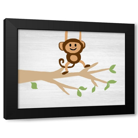 Monkey Around Black Modern Wood Framed Art Print by Lewis, Sheldon