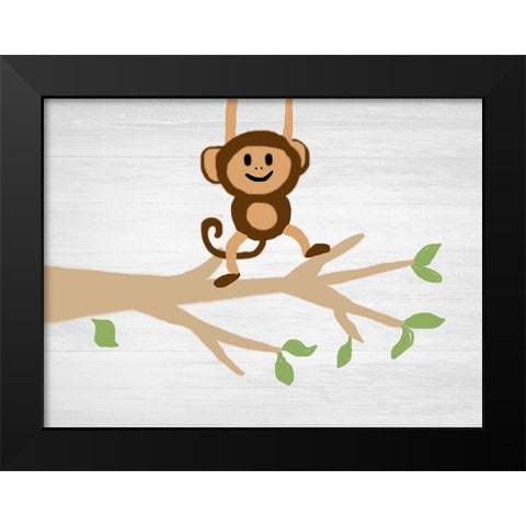 Monkey Around Black Modern Wood Framed Art Print by Lewis, Sheldon