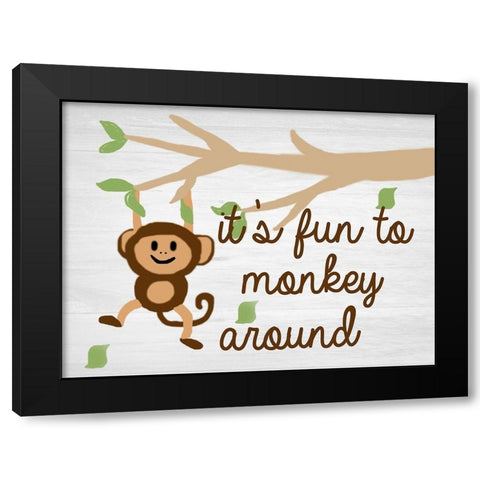 Monkey Around 2 Black Modern Wood Framed Art Print by Lewis, Sheldon