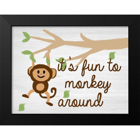 Monkey Around 2 Black Modern Wood Framed Art Print by Lewis, Sheldon