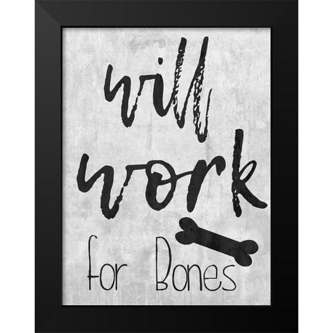 Bones Black Modern Wood Framed Art Print by Lewis, Sheldon