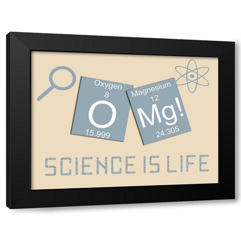 OMG Black Modern Wood Framed Art Print by Lewis, Sheldon