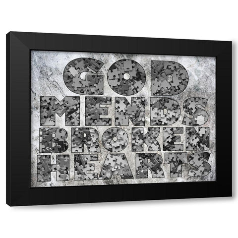 God Is At Work Black Modern Wood Framed Art Print with Double Matting by Lewis, Sheldon
