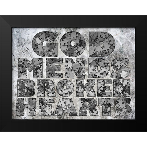 God Is At Work Black Modern Wood Framed Art Print by Lewis, Sheldon