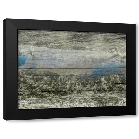 Blast Of Blue Black Modern Wood Framed Art Print with Double Matting by Lewis, Sheldon