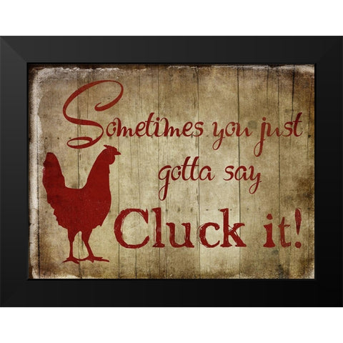 Whole Lot Of Clucks Black Modern Wood Framed Art Print by Lewis, Sheldon
