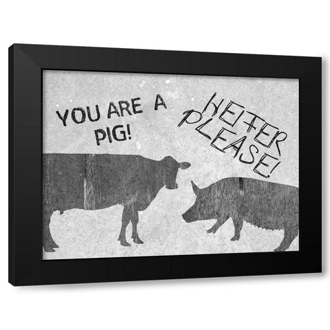 Heifer Please! Black Modern Wood Framed Art Print by Lewis, Sheldon