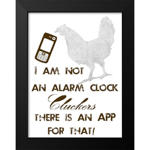 Rooster Black Modern Wood Framed Art Print by Lewis, Sheldon