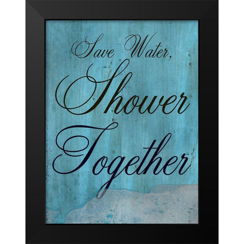 Shower Together Black Modern Wood Framed Art Print by Lewis, Sheldon