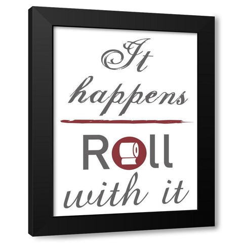 Roll With It Black Modern Wood Framed Art Print by Lewis, Sheldon