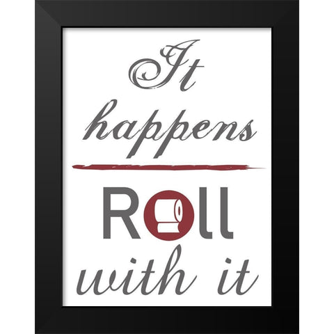 Roll With It Black Modern Wood Framed Art Print by Lewis, Sheldon