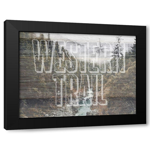 Western Trail Black Modern Wood Framed Art Print by Lewis, Sheldon