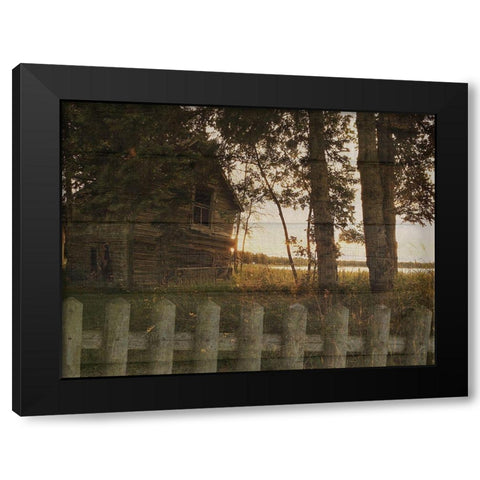 Lake House Black Modern Wood Framed Art Print with Double Matting by Lewis, Sheldon