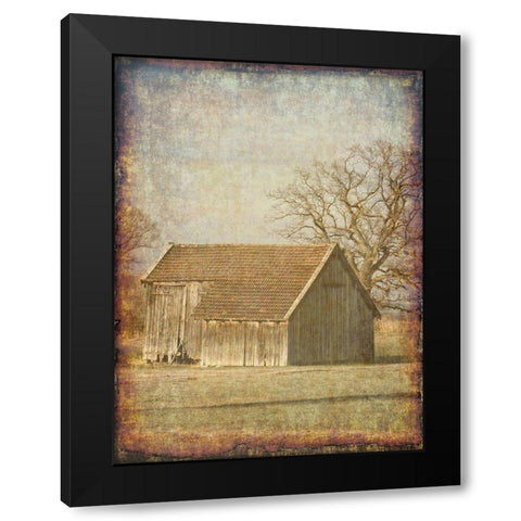 Old Farm View Black Modern Wood Framed Art Print by Lewis, Sheldon