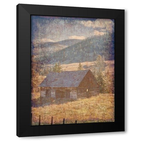 Old Farm View 2 Black Modern Wood Framed Art Print with Double Matting by Lewis, Sheldon