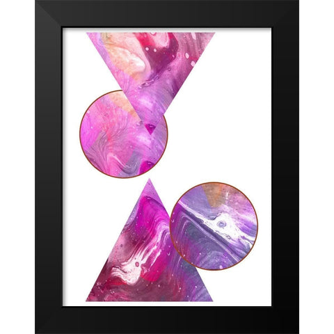 Geo In Motion Black Modern Wood Framed Art Print by Lewis, Sheldon