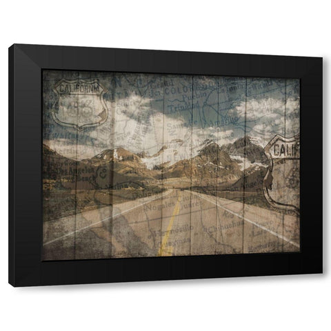 Open Road 2 Black Modern Wood Framed Art Print with Double Matting by Lewis, Sheldon