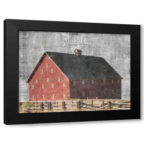 Barn Yard Black Modern Wood Framed Art Print by Lewis, Sheldon