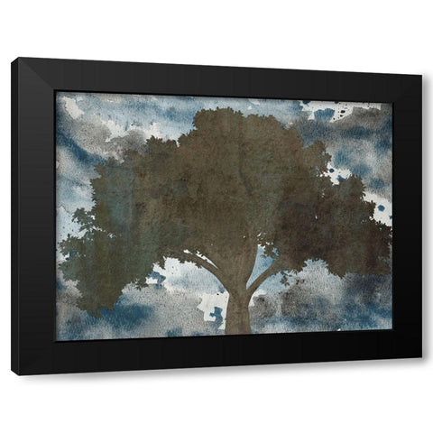 Back Woods Black Modern Wood Framed Art Print with Double Matting by Lewis, Sheldon