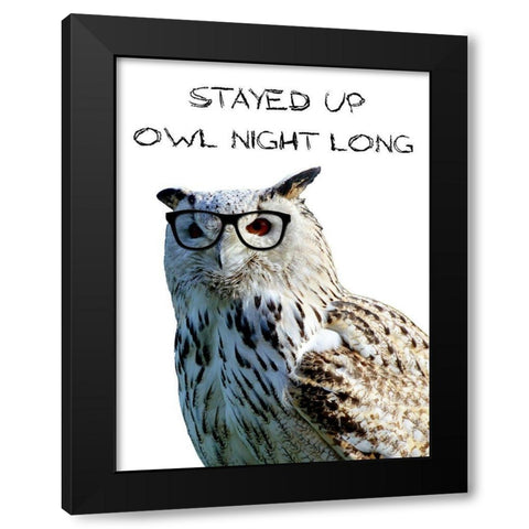 Owl Night Black Modern Wood Framed Art Print by Lewis, Sheldon