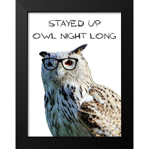 Owl Night Black Modern Wood Framed Art Print by Lewis, Sheldon
