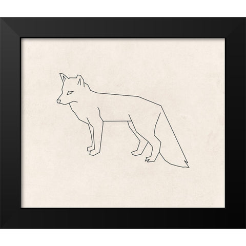Foxy Black Modern Wood Framed Art Print by Lewis, Sheldon
