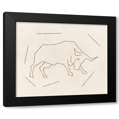 Bull Black Modern Wood Framed Art Print by Lewis, Sheldon