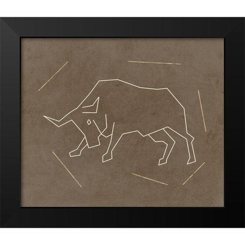 Bull 2 Black Modern Wood Framed Art Print by Lewis, Sheldon