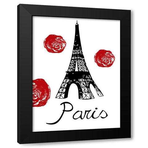 Red Paris Black Modern Wood Framed Art Print by Lewis, Sheldon