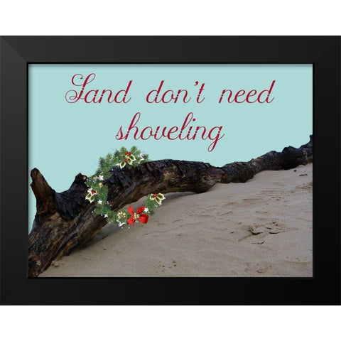 Christmas Sand Black Modern Wood Framed Art Print by Lewis, Sheldon