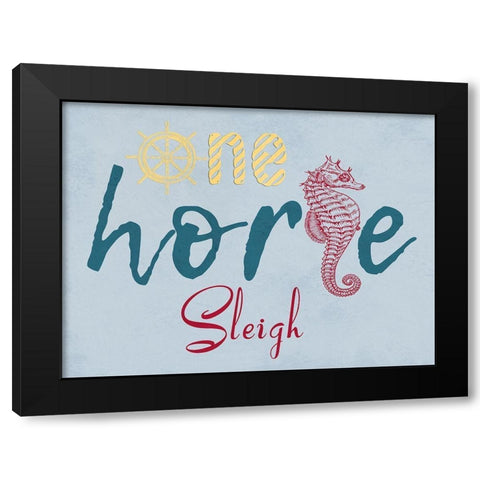One Horse Black Modern Wood Framed Art Print with Double Matting by Lewis, Sheldon