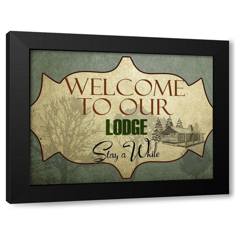 Lodge Home Black Modern Wood Framed Art Print with Double Matting by Lewis, Sheldon
