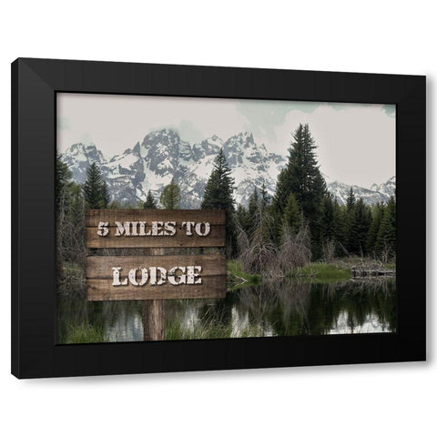 Cabin Lodge Black Modern Wood Framed Art Print with Double Matting by Lewis, Sheldon