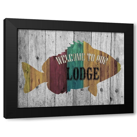 Crowded Lodge Black Modern Wood Framed Art Print with Double Matting by Lewis, Sheldon