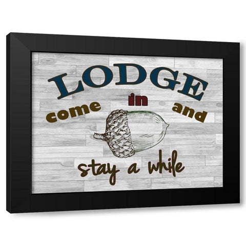 Everyday At The Lodge Black Modern Wood Framed Art Print with Double Matting by Lewis, Sheldon