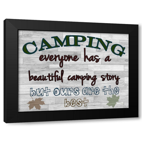 Camping Story Black Modern Wood Framed Art Print with Double Matting by Lewis, Sheldon