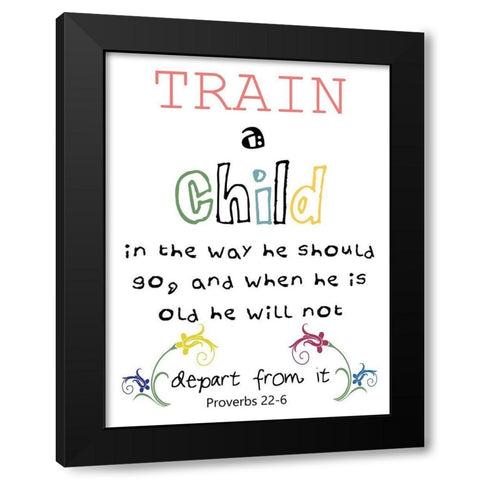 Train A Child Black Modern Wood Framed Art Print by Lewis, Sheldon