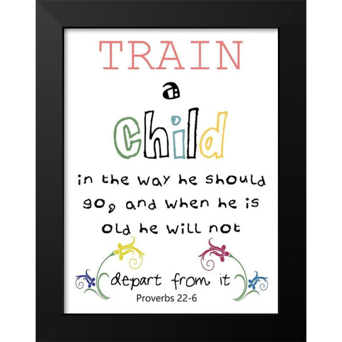 Train A Child Black Modern Wood Framed Art Print by Lewis, Sheldon