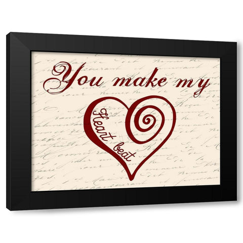 Heartbeat Black Modern Wood Framed Art Print with Double Matting by Lewis, Sheldon