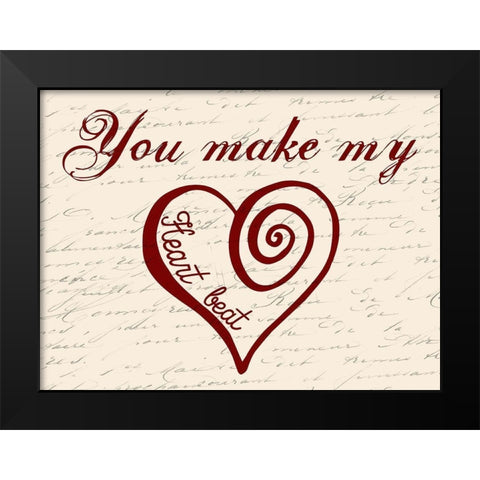Heartbeat Black Modern Wood Framed Art Print by Lewis, Sheldon