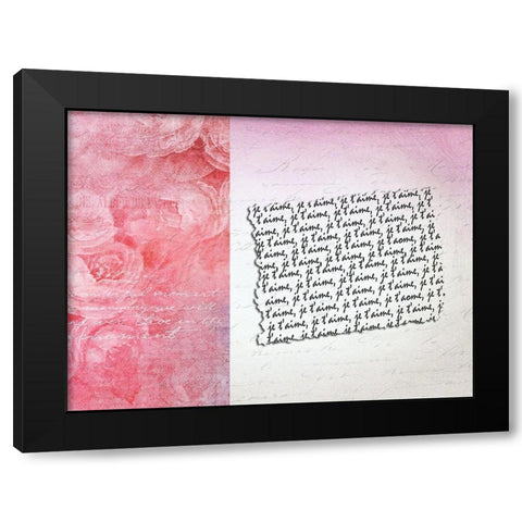 Je Taime Black Modern Wood Framed Art Print by Lewis, Sheldon