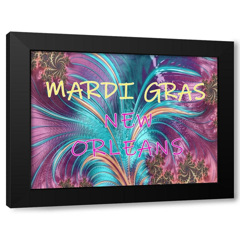 New Orleans Black Modern Wood Framed Art Print with Double Matting by Lewis, Sheldon