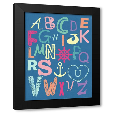 Alphabet Black Modern Wood Framed Art Print by Lewis, Sheldon