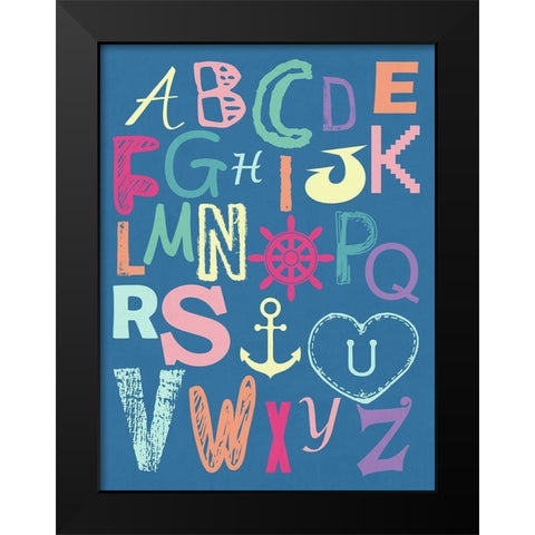 Alphabet Black Modern Wood Framed Art Print by Lewis, Sheldon